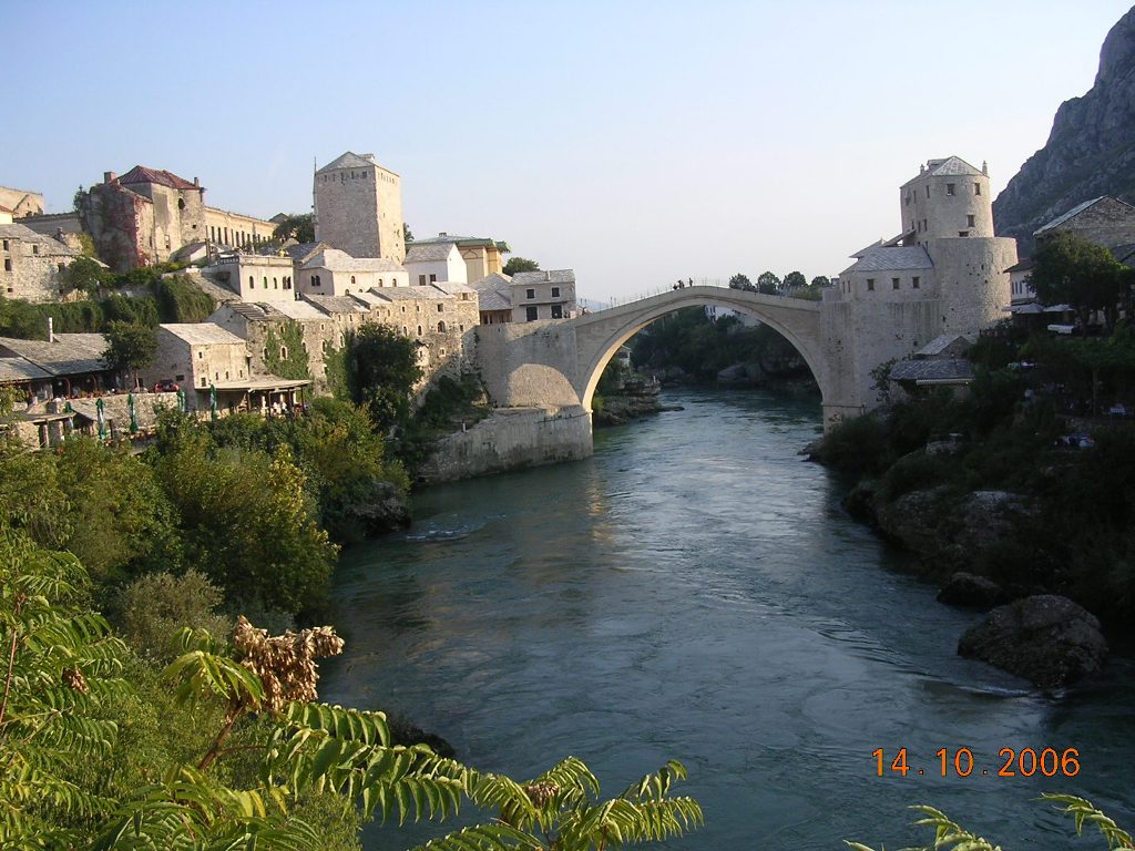 The Mostar bridge.